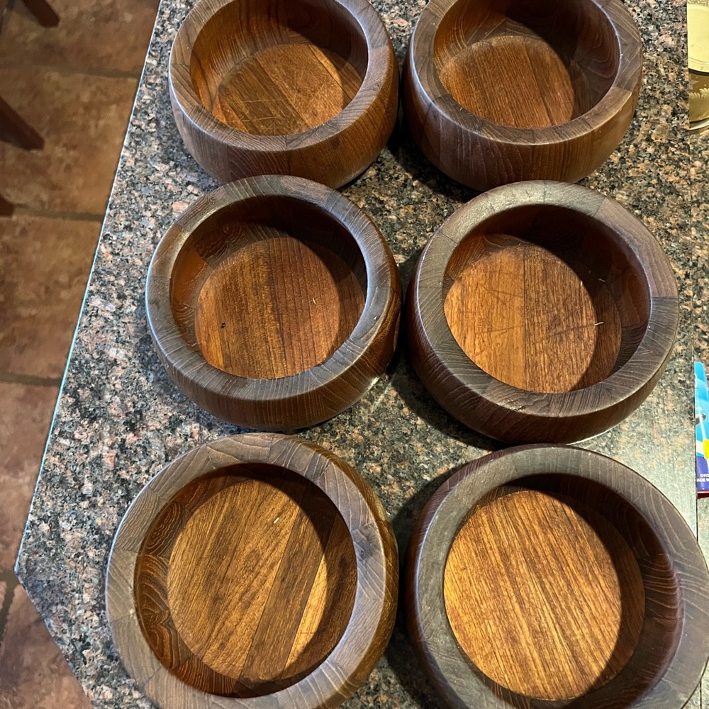 Dansk international wooden bowls made in Malaysia set of 6